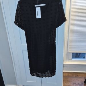 Chic Black Textured Mini Dress